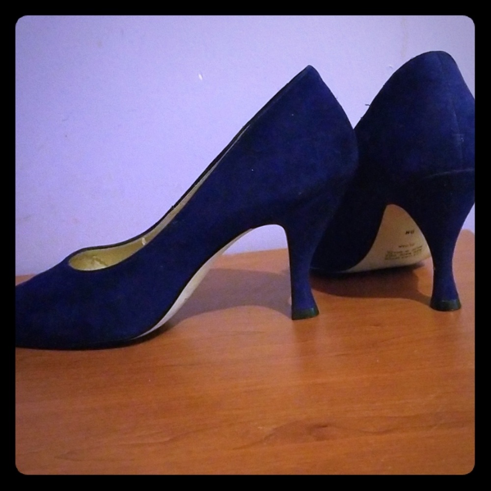 Midnight Marine  Suede Heels